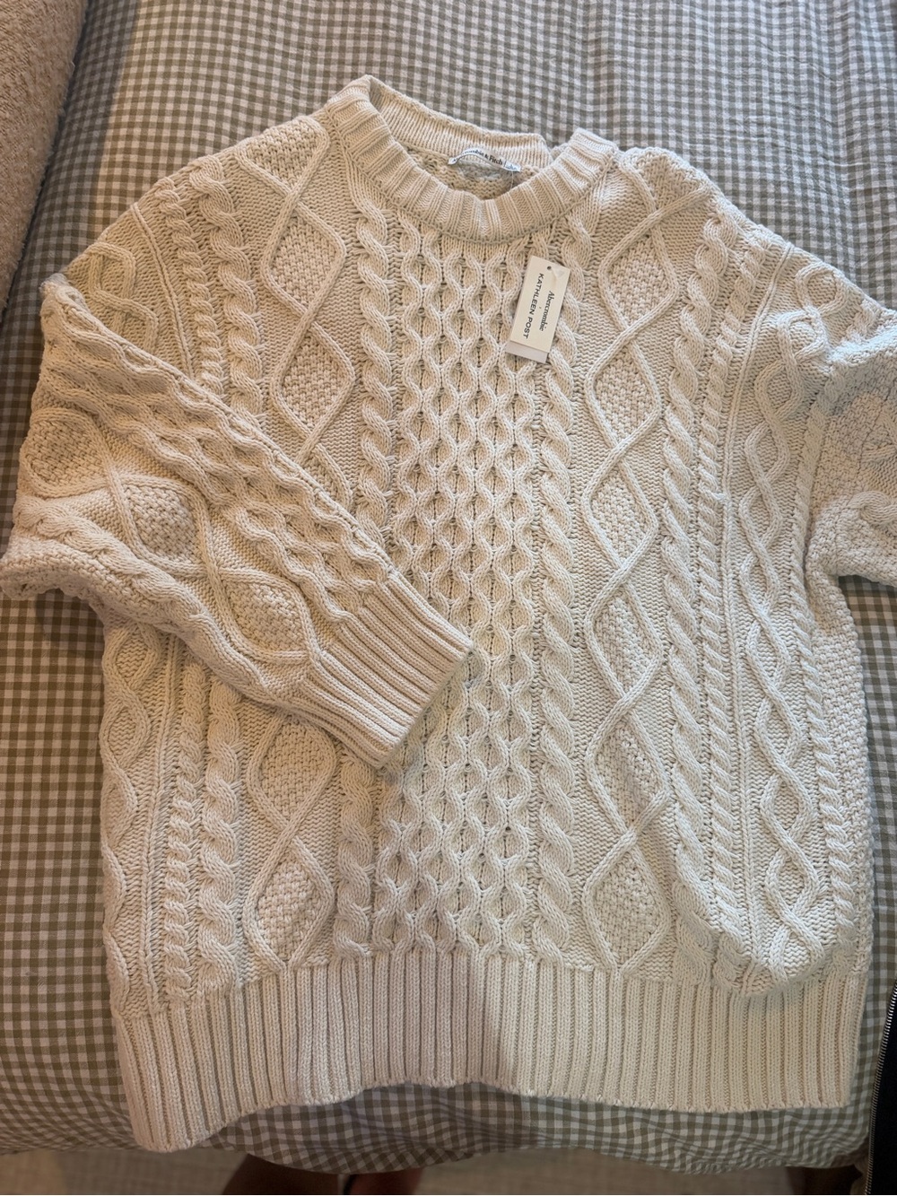 Kathleen Port x Abercrombie knit cream sweater